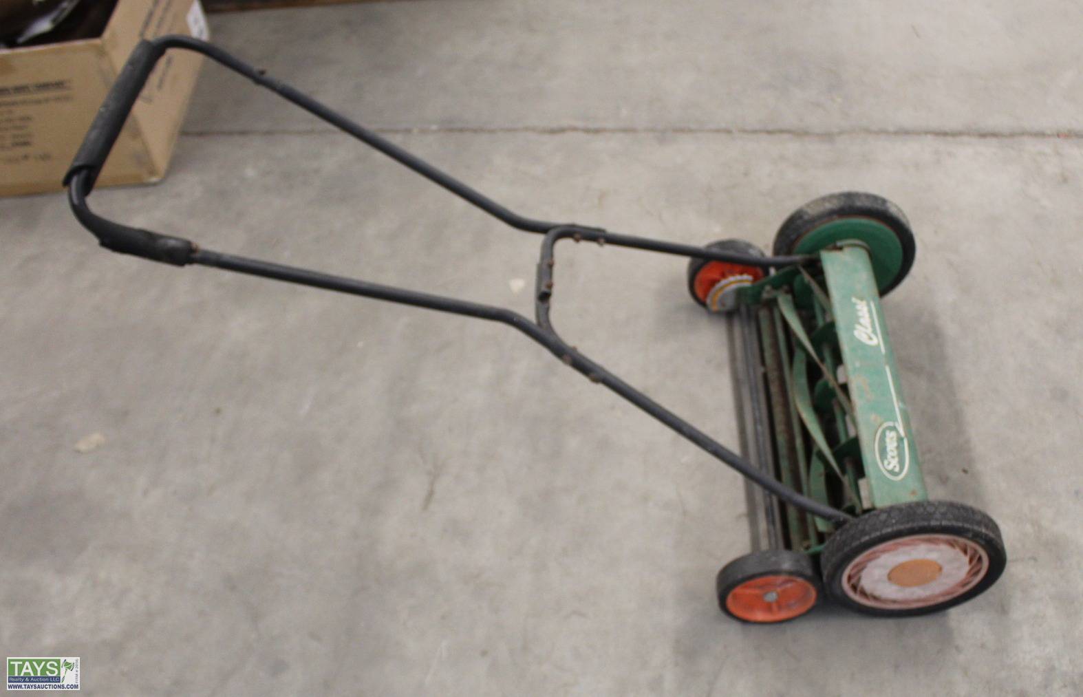 Tays Realty & Auction - Auction: ONLINE ABSOLUTE AUCTION: VEHICLES - TOOLS  - HAY EQUIPMENT ITEM: Scotts Classic 22 Reel Mower