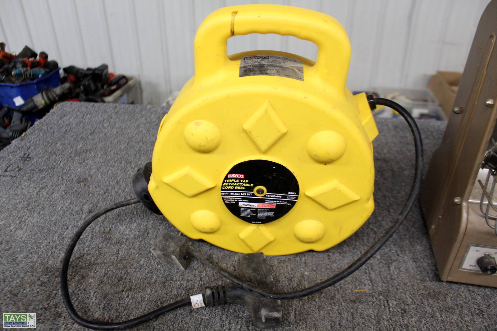 Tays Realty & Auction - Auction: ONLINE ABSOLUTE AUCTION: TRACTORS -  VEHICLES - TRAILERS - TOOLS - SHOP EQUIPMENT ITEM: Ryobi Triple Tap  Retractable Cord Reel & Markel Heater