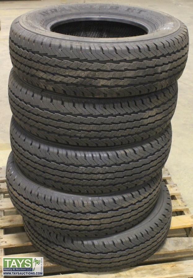Tays Realty & Auction - Auction: ABSOLUTE ONLINE AUCTION: WRECKERS - SEMIS  - TRAILERS - VEHICLES - EQUIPMENT ITEM: Five New GoodYear Wrangler HT 225/75r16  Tires