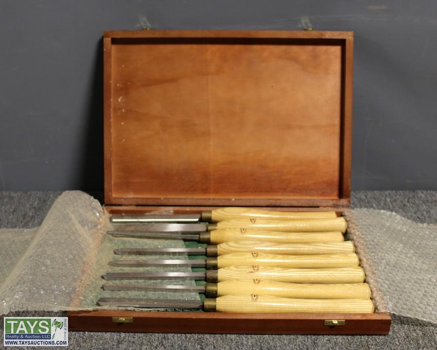 Wonderful Set of Vintage Woodworking Chisels in Custom Carved Wood Case #2, Large Little Canada Estate Auction - Antiques Collectibles & MORE!!