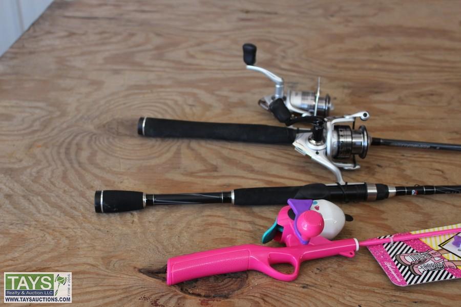 Tays Realty & Auction - Auction: ABSOLUTE ONLINE AUCTION: SEMIS -  IMPLEMENTS - EQUIPMENT ITEM: Abu Garcia Silvermax and Cardinal Spinning Reel  Combos and One Shakespear Barbie Push Button Combo