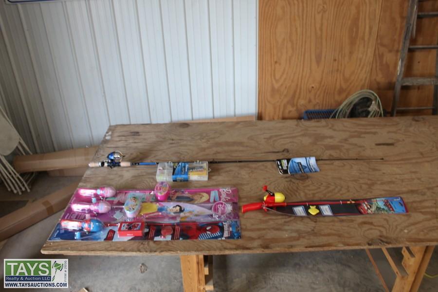 Tays Realty & Auction - Auction: ABSOLUTE ONLINE AUCTION: SEMIS -  IMPLEMENTS - EQUIPMENT ITEM: Four Kids Fishing Kits and One Shakespear  Adult Fishing Kit