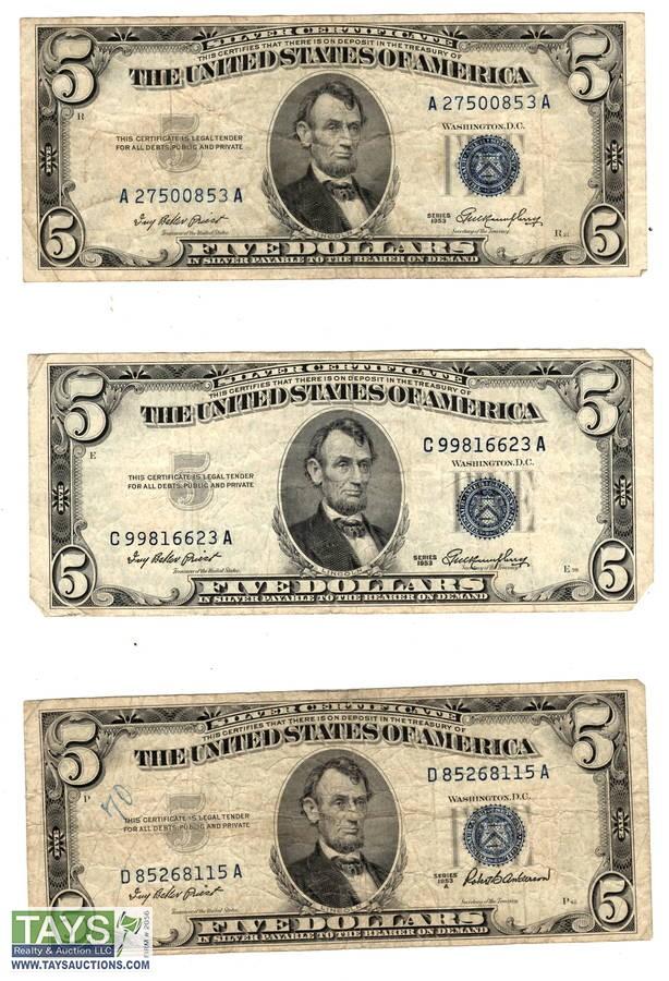 Tays Realty & Auction Auction Nov. Coin Auction ITEM Group Of Three